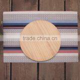 Eco-friendly Round Solid Wood Cutting Board for Serving Food thumbnail-3