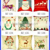17.7" x 17.7 " High Quality Hemp Christmas Deer Pillow Case for Sofa thumbnail-3