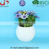 Glazed White Small Round Modern Ceramic Succulent Planter Pot thumbnail-1