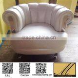 Modern Commercial Living Room Bedroom Furniture Low Back Shell Beige Leather Leisure Chair Cheap PU Coffee Shop Sofa Chair thumbnail-1