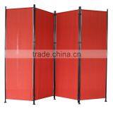 Red 4 Pieces Folding Screen With Steel Frame thumbnail-3