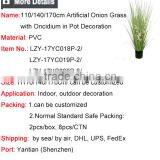 110 / 140 / 170cm Artificial Grass Potted Onion Grass With Orchid Flowers for Indoor Decoration Pots Plant thumbnail-6