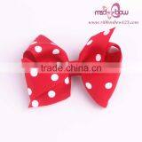 White Polka Dots Red Grosgrain Ribbon Hair Bows thumbnail-1