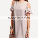 Cold Shoulder Ruffle Sleeve Shift Dress Women Fashion Boutique Dress thumbnail-2