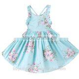 Baby Girls Dress Brand Summer Beach Style Floral Print Party Backless Dresses For Girls Clothing 1-7Yrs thumbnail-1