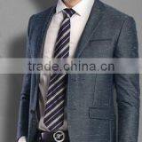 Blue Wool 'M Line' 2-Button Suit With Flat Front Pants (SHT1063) thumbnail-1