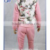 2016 Girls Clothing Set Flower Print Children's Hoodies Jackets+Long Sleeve Inner Shirt+Trousers Three-Piece Suits Kids thumbnail-2