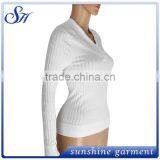 2017New Style Lady Fashion V Neck Long Seleve Top thumbnail-2