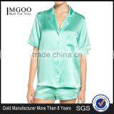 Plain Women Short Pajamas Set Satin Pyjama Set Short Sleeve With Shorts Nightwear thumbnail-1