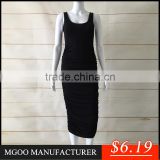 MGOO Alibaba Express Hot Selling Stock Women Black Knee Length Dress Fashion Bodycon Dresses Elegant Party Dress Z192