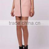 Wholesale OEM Servicees Zip Up A Line Skirts Women 2016 Crepe Patch Pocket Skirts 2016 thumbnail-4