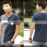 Mens Short Sleeve Patchwork Cotton Tshirts 201311 thumbnail-1