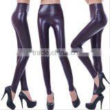 EY0040L Women Winter Warm Sexy Fleece Fit Glossy PU Leather Leggings Tight Pants thumbnail-3