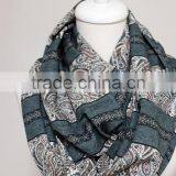 Floral Tribal Pattern Infinity Scarf, Circle Scarf, Scarves, Spring - Fall - Winter - Summer Fashion thumbnail-4