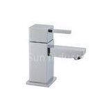 Elegant Square Single Handle Cold / Hot Basin Tap Faucets With Zinc Alloy Handle thumbnail-1