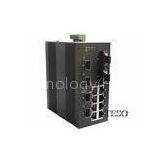 DIN Rail Optical Ethernet Switch 10 / 100 / 1000M With Dual Power