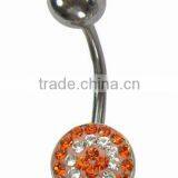 Stainless Steel Crystal Body Jewelry Orange thumbnail-1