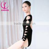 Women Ballet Bodysuit Ballet Leotards Ballerina Black Gymnastics Leotards Hollow Sleeve thumbnail-5