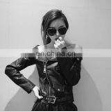 China Supplier Girls Fashion Dew Shoulder Naturel Genuine Sheepskin Leather