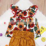 2019 Toddler Girls Summer Clothing Set Floral Rose Vest + Kids Shorts Kids Clothes Girls Shirt Pants Suit thumbnail-6