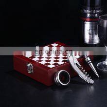 Multi Functional Entertainment Wooden Box Wine Bottle Opener Set With Chess Wine Set Can Be Customized thumbnail-4