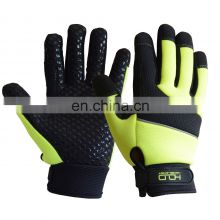 HANDLANDY custom logo HI-VIS impact grip screen touch level 5 cut resistant hardy construction safety hand gloves