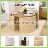 New Design Space Saving Round Chinese Dining Table Set