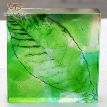 Lost-Wax Casting Pate de Verre Crystal Glass Liuli Leaf Sculpture Wall Relief thumbnail-2
