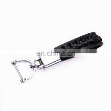 Silver Gold Style Simple Leather Key Chain Key Ring for Women And Man With Detachable Alloy Metal Rings thumbnail-3