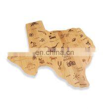 Bamboo Wood State Shaped Bamboo Serving Cutting Board thumbnail-1