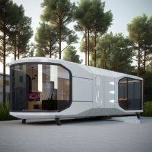 Luxury Space Capsule Container House Mobile Prefab Modular Apple Cabin Pod Home CAPSULE HOMES Movable Hotel With 2 Bedrooms thumbnail-2