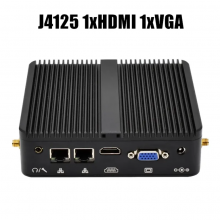 Cheap Fanless Mini PC Router Cele-ron J4125 Quad Core N-2840 Industrial Computer Dual Gigabit LAN Dual RS-232 Firewall thumbnail-3
