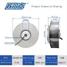 220mm 220V Iron Impeller Vortex Centrifugal Fan Backward Tilting Oil Smoke Purifier Industrial Air Purification Vortex Fan thumbnail-3