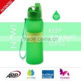 New 650ml/22oz Collapsible, Rollable Silicone Water Bottle With Screw Cap, BPA Free, Up to LFGB Standard thumbnail-2
