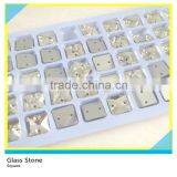 Square 2 Holes Glass Sew on Stone 8x8mm/10x10mm/12x12mm thumbnail-1