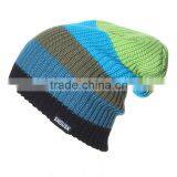 Promotional Wholesale Cheap Winter Adult Custom Woolen Stripe Pattern Knit Cap thumbnail-2