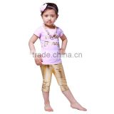 Wholesale price Stylish Girls Outfit Cotton Knitted Kids Boutique Children Clothing Set