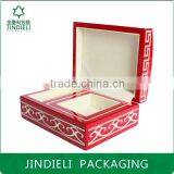 Beautiful Red Bright Paint Engrave Jewellery Box Packaging