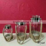 Round Glass Candle Jars With Hanging Rope Quality Choice thumbnail-1