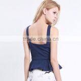 Wrap Chest Singlet Fishtail T-Shirt With Bow Sexy Naked Back Women Tops Summer Clothing OEM Type Factory From Guangzhou thumbnail-2