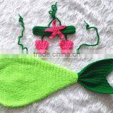 Wholesale Fashion Costume Crochet Mermaid Tail Newborn Photo Props thumbnail-1