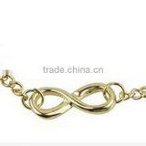 New Charm Women Lucky 8 Infinity Alloy Bangle Charm Simple Chain Bracelet thumbnail-3