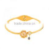 Classical Design Four Clover Diamond Stainles Steel Bangle thumbnail-3