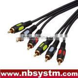 Moulded A/V Interconnect Cable 3xRCA Plug to 3xRCA Plug Red/White/Yellow