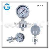 High Quality 2.5 Inch All Stainless Steel Oil Filled Pressure Gauge With Diaphragm Seal thumbnail-1