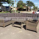 WICKER SOFA SET/ POLY RATTAN SOFA SET/ WICKER SOFA WITH 6pcs/ SOFA (6 pcs) (1 chair+1 corner+1 right bench 2 seater+1 left bench