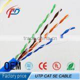 Best Price 305m/1000ft 4 Pairs 24awg UTP Cat5e Lan Cable