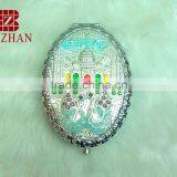 Promotional Gift Metal Compact Mirror/castle Rhinestone Metal Mirror for Makeup thumbnail-1