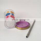 16oz BPA-free Acrylic Cold Drinking Tumbler With Straw & Stainless Steel Lid thumbnail-4