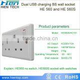 1Amp Dual USB Port UK Panel Socket Wall Charger Plug Power Adapter Outlet Plate 2 Gang thumbnail-2